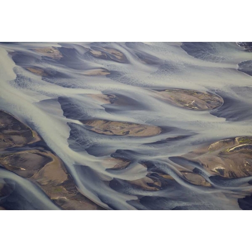 Iceland, Reykjavik Aerial of Holsa River delta